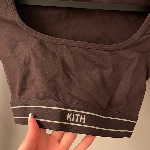KITH Stylish Brown Long Sleeve Crop Top - Picture 4 of 6